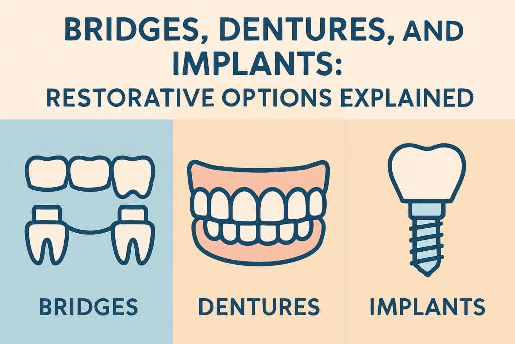 Dental Bridges Dentures Implants Comparison – Restorative Dentistry Edmonton