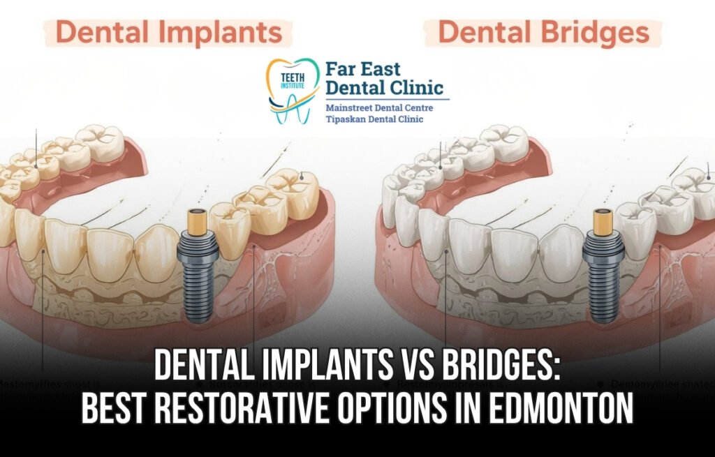 dental implants Edmonton vs dental bridges comparison
