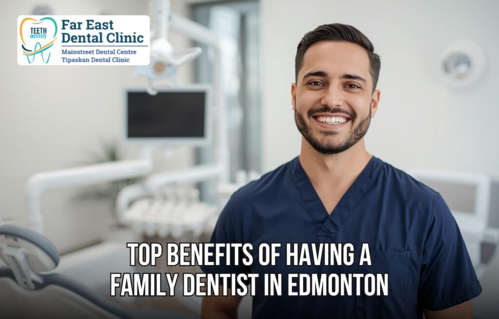 family dentist Edmonton providing dental care to family
