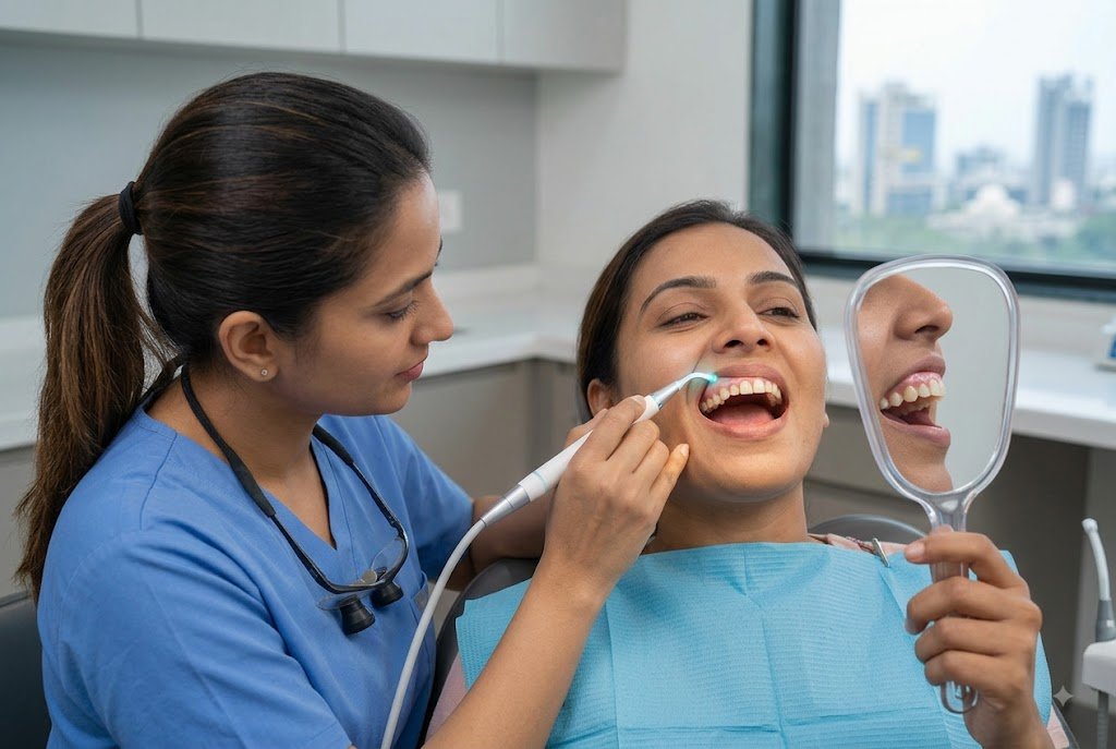 Gum contouring recommended for an uneven gumline in Edmonton